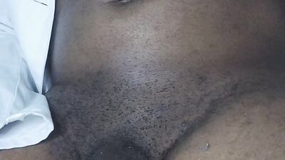 Long dick play with crotch pinching fetish - big black dick cums