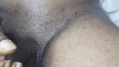 Long dick play with crotch pinching fetish - big black dick cums