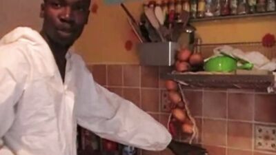 110 Jess fucked by ebony boy plumbeer with xxl cock in the kitchen