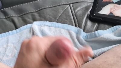 Prostate massage with sex toys, lube and plenty of cum.