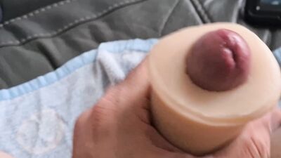 Prostate massage with sex toys, lube and plenty of cum.