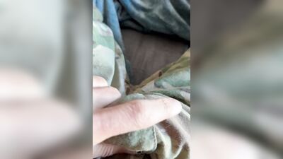 Army soldier shoots a nice load in a jockstrap and OCP pants