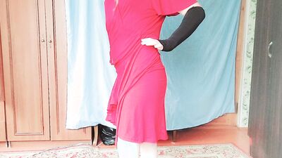 +18 Uncensored Crossdresser Mommy's Dress Dancing Nude Striptease Hot Booty Blonde Redhead Homemade Amateur Pornstar Model