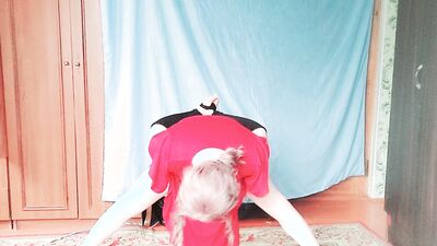 +18 Uncensored Crossdresser Mommy's Dress Dancing Nude Striptease Hot Booty Blonde Redhead Homemade Amateur Pornstar Model