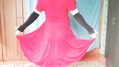 +18 Uncensored Crossdresser Mommy's Dress Dancing Nude Striptease Hot Booty Blonde Redhead Homemade Amateur Pornstar Model