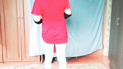 +18 Uncensored Crossdresser Mommy's Dress Dancing Nude Striptease Hot Booty Blonde Redhead Homemade Amateur Pornstar Model