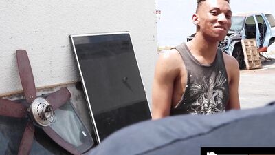 Hot Jock Stepson Fucks His Ebony Stepdad For Car Repair