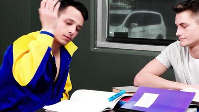 "Or We Could Fuck You" - Twink Tutor Dicked Down By Muscle Jocks - NextDoorTwink