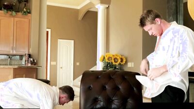 Sneaky Groom To Be Railed By Hunk Groomsmen