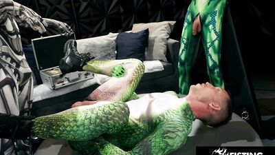 Hero's Chained & Fisted By Hunk Villain