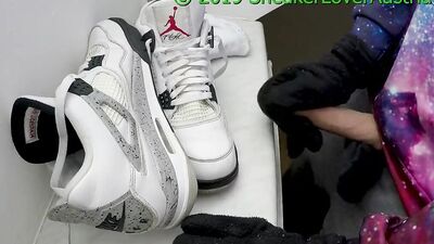 Unpacking and fun with Friends Jordan 4 and worn socks