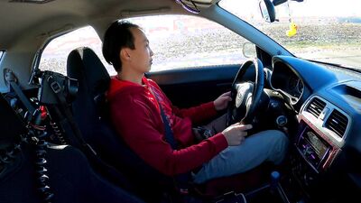 Pissing and cumming all over myself while driving down the road