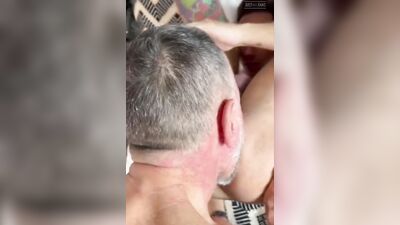 Looking after my step dad and his monster cock