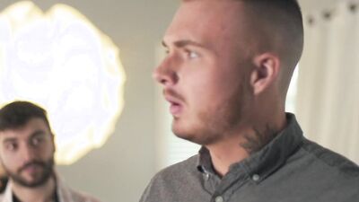 Men - Theo Ross starts fucking the macaroni and is about to stuff the turkey when When Kit cums in