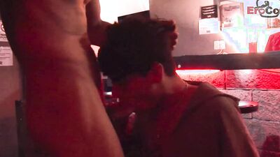 teen twink couple fucks anal in gay bar