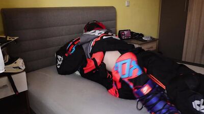Trampling on me Boyfriend in Snow Gear and give him Blowjobs