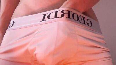 Latin boy Santiago Cardenas jerking off his big hairy white cock