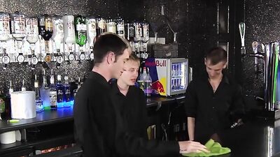 Horny Euro teen Jacob Daniels spitroasted by two hung twinks