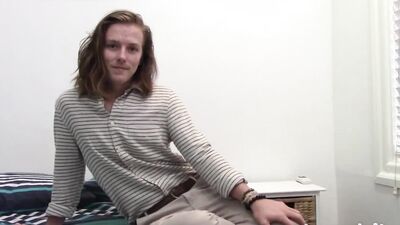 Leeroy 20yo Long Haired Australian Surfer Amateur Casting Couch Chat and Cum