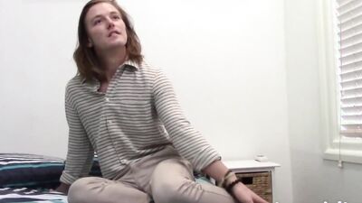Leeroy 20yo Long Haired Australian Surfer Amateur Casting Couch Chat and Cum
