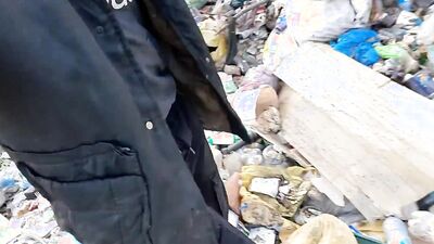 A homeless man found a masturbator in the trash and fucked him hard