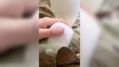 First piss-pee video! Watch while army specialist gets in a tub in uniform and begins to wet himself!