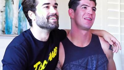 Good looking stepbrothers are having sex in this gay video