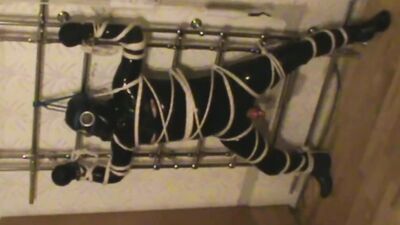 Tied up bloke is having fun in some gay action