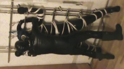 Tied up bloke is having fun in some gay action
