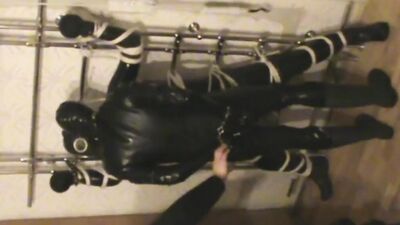 Tied up bloke is having fun in some gay action