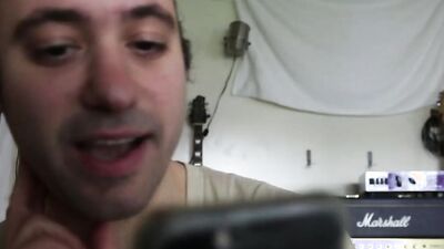 Gay fella is enjoying in a video call with his naughty boyfriend