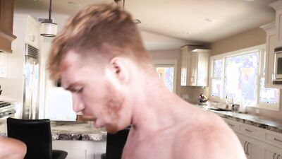 bearded chap gets his ass drilled with his cute stepbrother's willy