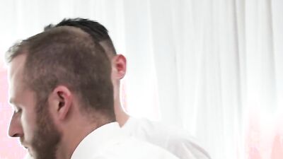 Missionary gay lad sucks fella's dong and gets rammed hard
