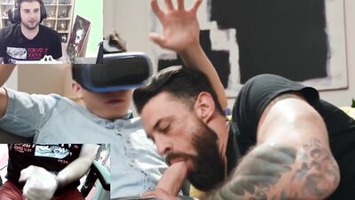 VR Sex Turns to Real Threesome Bisexual Fun- Reaction