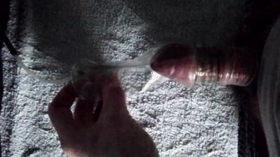 Hairy Cock And Balls With Rubber Bands And Condom Vacuum Suck Play With Juice Bottle