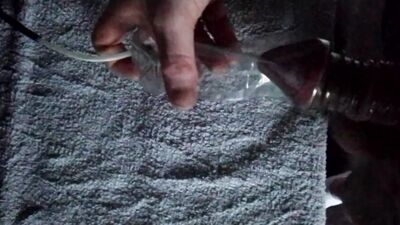 Hairy Cock And Balls With Rubber Bands And Condom Vacuum Suck Play With Juice Bottle