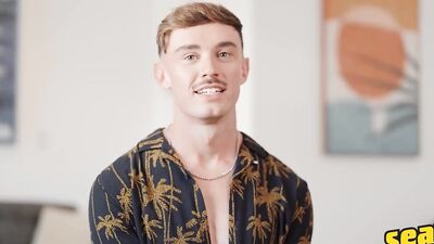 SEAN CODY - Phoenix Sheds His Clothes And Strokes His Long Curved Cock Until He Cums On The Bed