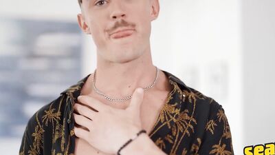 SEAN CODY - Phoenix Sheds His Clothes And Strokes His Long Curved Cock Until He Cums On The Bed
