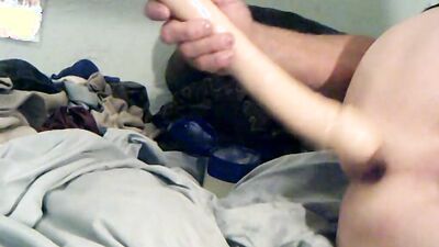 sissy white boy takes bbc dildos&dp