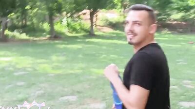 TWINKPOP - Experienced Masseuse Rubs A Cock Then Takes It In His Mouth In The Midlle Of A Forest