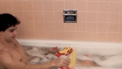 Good looking jock Zack Randall masturbates and cums solo