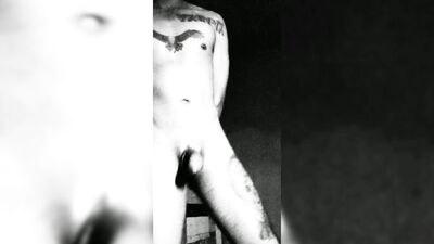 skinny skinny masked guy dancing very deliciously in his room it looks like he enjoys it