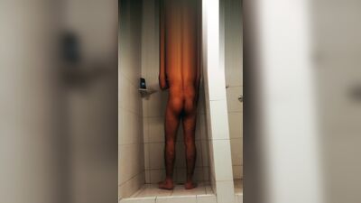 skinny daddy almost discovered by boss in the shower at work