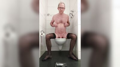 sharp nipple clamps on the toilet
