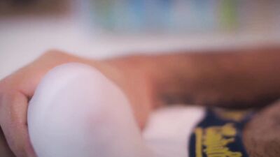 FANS EXCLUSIVE Big Cock Latino Camilo Brown Jerks and Cums Through His White Boxers