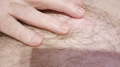 Bit of hairy verbal cock play before going for my shower no cum or orgasm