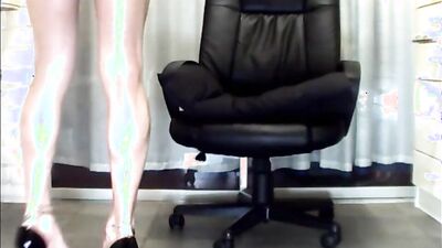Legs, Ass and Balls on Office Chair. WEBCAM. TCSBrenda.