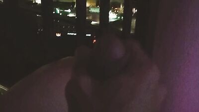HUNK HOTTIE ON BALCONY PLAYS WITH HIS HOLE AND STROKES HIS DICK UNTIL HE EXPLODES ALL OVER HIS PHONE