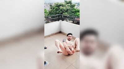 Horny Closeted Slut on Balcony