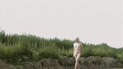 Nude biking and running in public nature at mining area. Young Tobi Exhibitionist Tobi00815